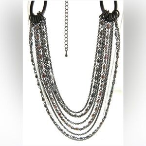 Lia Sophia Wisteria Hematite Tone with Genuine Freshwater Pearls Necklace